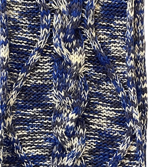 Levi's Chunky Blue White Gray Marled Knit Scarf Women's Winter Warm Long - Picture 4 of 7